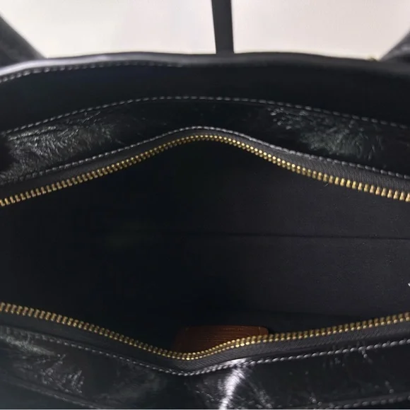 NEW/NWT Women’s Coach Empire Carryall Bag 34 Satchel Glazed Black - Picture 7 of 13